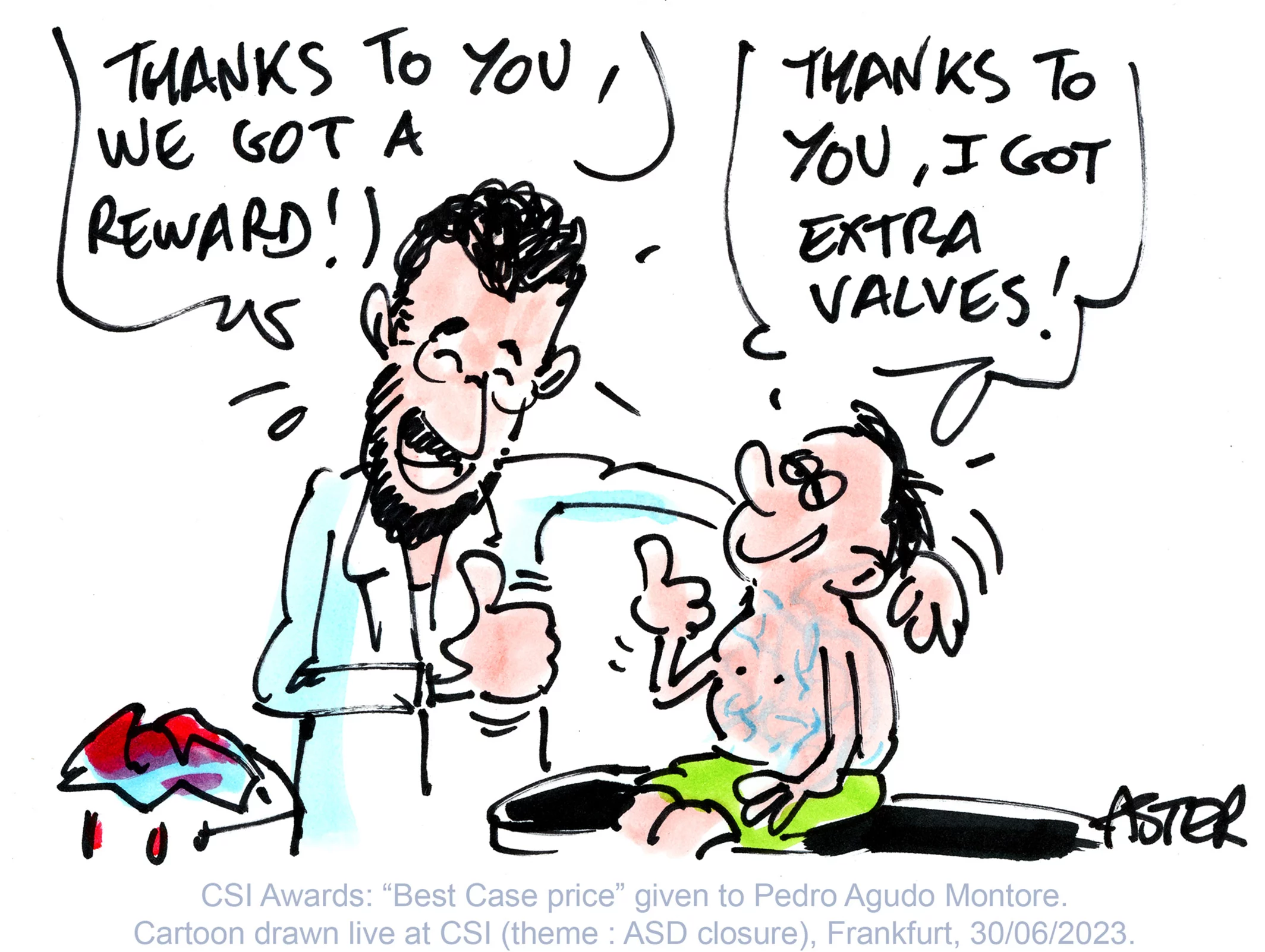 Caricature en direct pendant le congrès CSI de juin 2023
